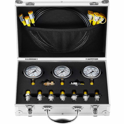 Hydraulic Pressure Test Kit 250–600 Bar, 3 Gauges, Case