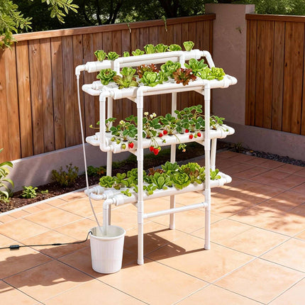 Hydroponic Growing System Kit – 3-Tier 90-Site, Timed Irrigation