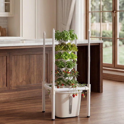 Hydroponic Tower, 30 Pods, 6-Tier, LED Light, App Control