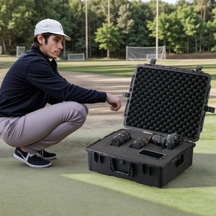 IP67 Waterproof Hard Case With Foam, Wheels, 56x43x20cm