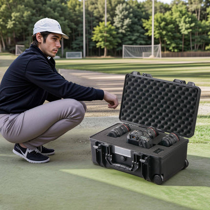 IP67 Waterproof Hard Case With Wheels, Foam, 55x34x24cm