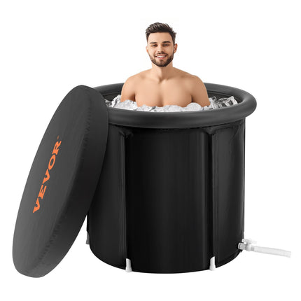 Ice Bath Tub 90 cm, 370L Inflatable Cold Plunge With Cover