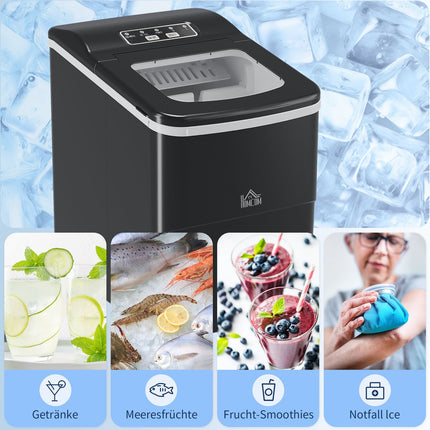Ice machine 12Kg/24H with LED screen and self-cleaning