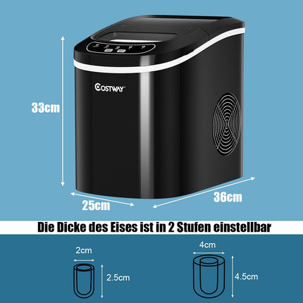Ice cube machine ice machine including ice cube scoop black 25 x 36 x 33 cm