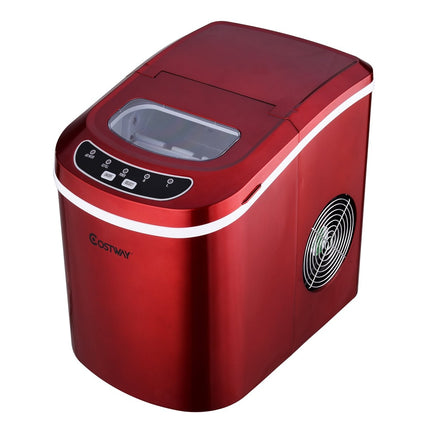 Ice cube machine ice machine including ice cube scoop red/silver 25 x 36 x 33 cm-red