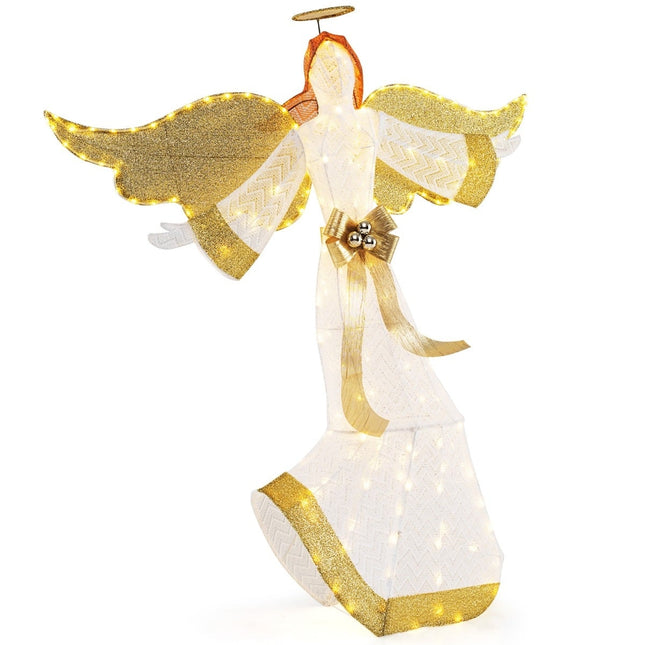 Illuminated 160 cm Christmas Angel with Halo & LED Lights