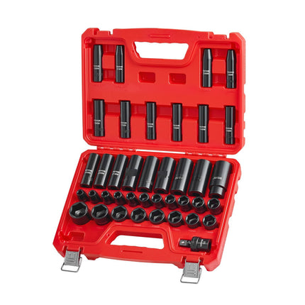 Impact Socket Set, 1/2-In Drive, 39-Piece Metric 9-30 mm