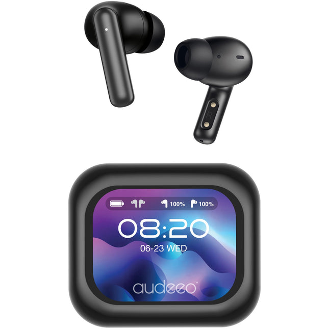 In-Ear TWS Earbuds, ANC, ENC, Touchscreen Case, Black