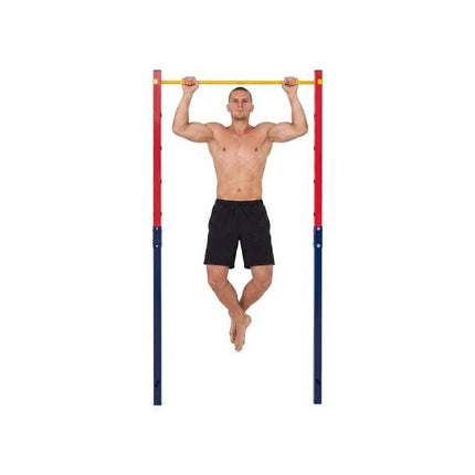 In-Ground Pull Up Bar Station with 5 Adjustable Heights, Red, 110 kg