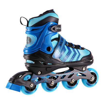 In-Line & Hockey Ice Skates, 4-in-1, Black-Blue, Size S
