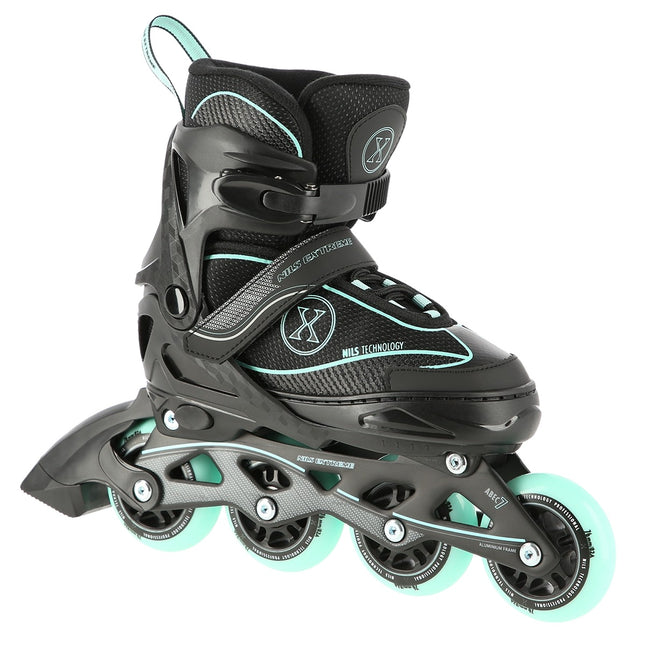 Inline skates, zwart-munt, maat M (35-38)