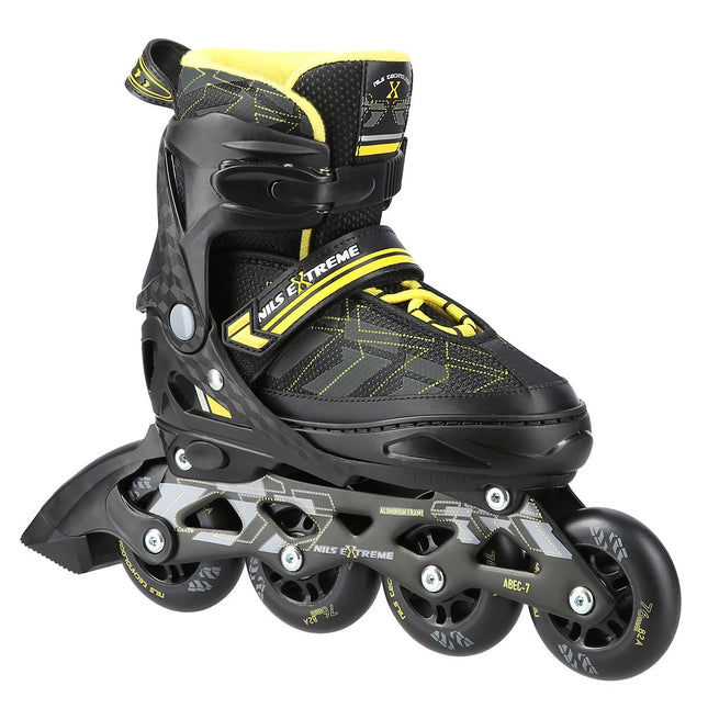 Inline skates, zwart/geel, maat L (39-42)