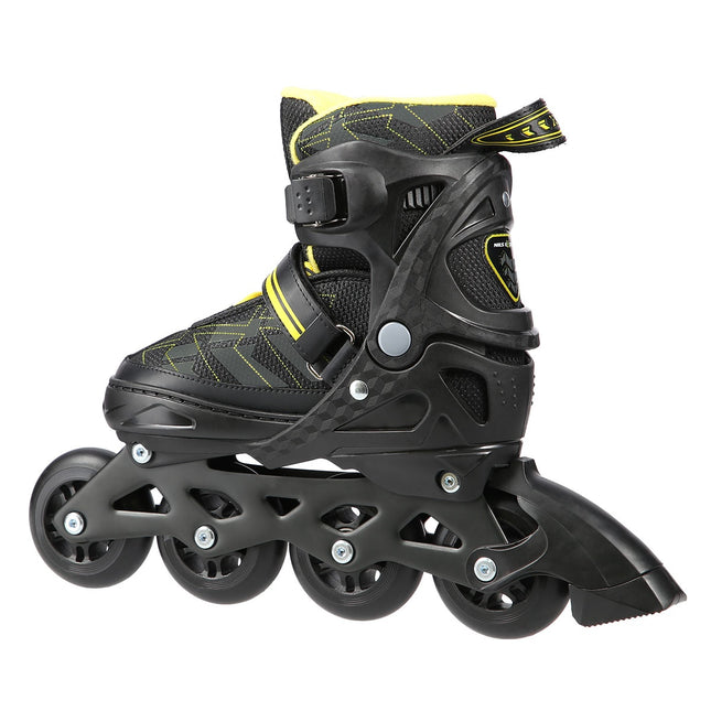 Inline skates, zwart/geel, maat M (35-38)
