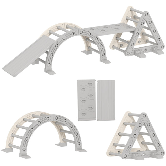 Indoor Climbing Frame, 5-in-1 Triangle with Slide, Ages 18-48 Months