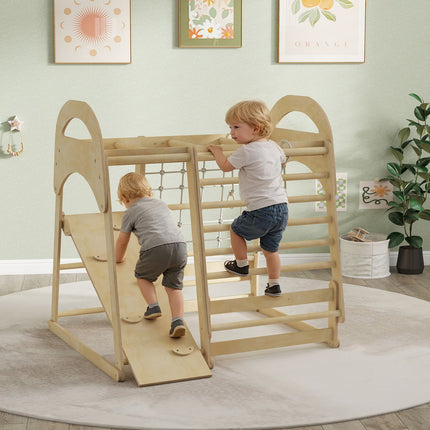 Indoor Climbing Gym, 6-in-1, Slide & Climbing Wall, Ages 3-6