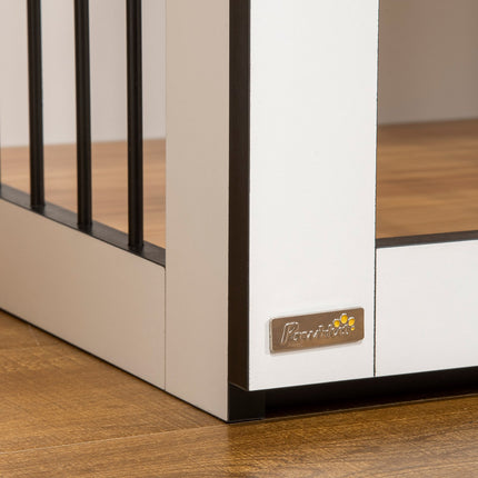 Indoor dog cage for small/medium dogs, chipboard, dark walnut