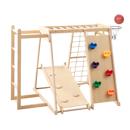 Indoor Jungle Gym Playground with Slide & Climbing Wall