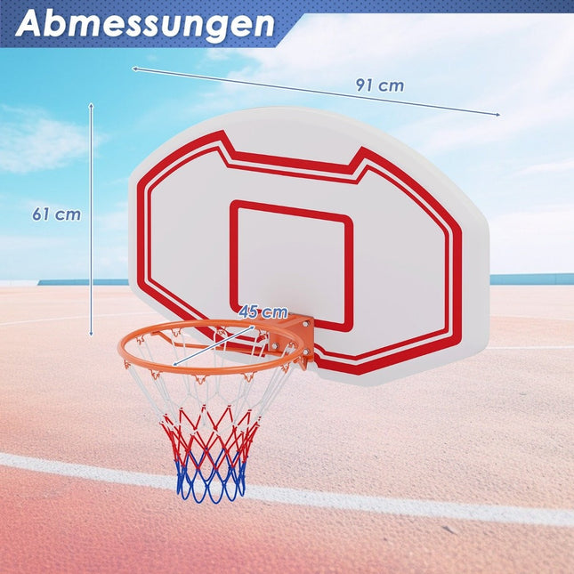 Indoor Mini Basketbalring - 45cm Rand, Duurzaam Backboard