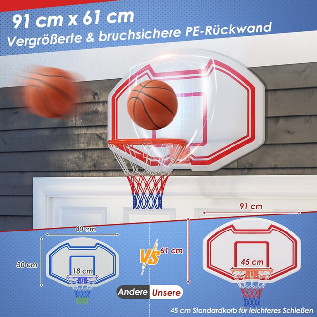 Indoor Mini Basketbalring - 45cm Rand, Duurzaam Backboard