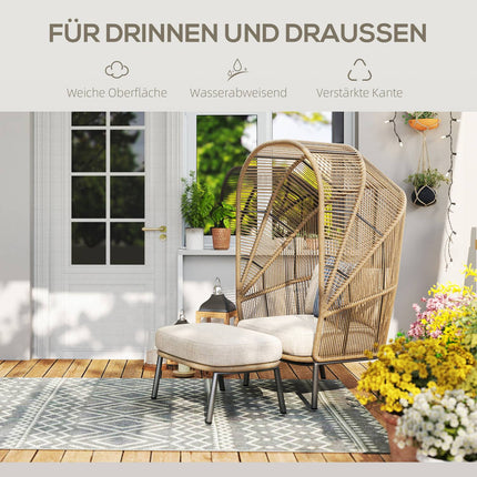 Indoor/Outdoor Boho Rug, Easy-Clean, Grey, 170x120 cm