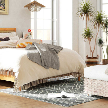 Indoor/Outdoor Boho Rug, Easy-Clean, Grey, 170x120 cm