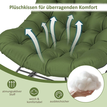 Indoor & Outdoor Oversized Papasan Rocking Chair, Green