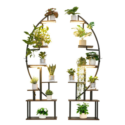 Indoor Plant Stand With Grow Lights, 7-Tier, 2-Pack