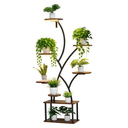 Indoor Plant Stand With Grow Lights, 8-Tier, 62 In