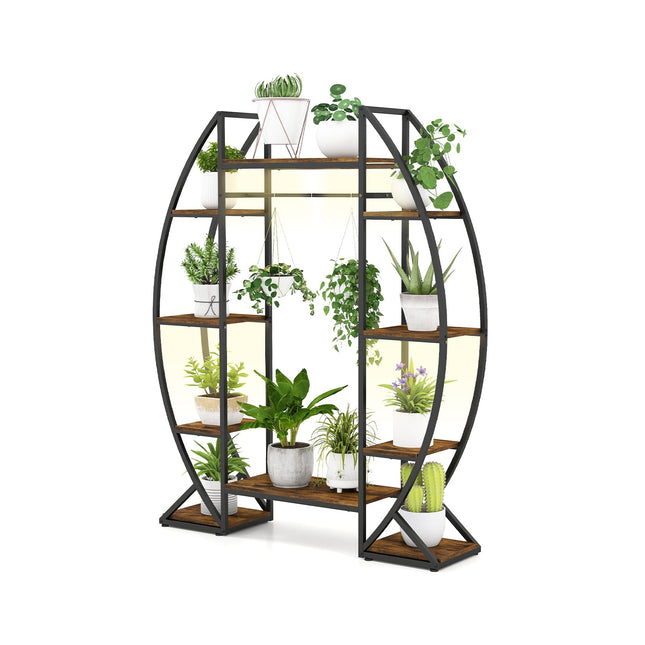 Indoor Plant Stand with Grow Lights, 10-Tier Metal Shelf