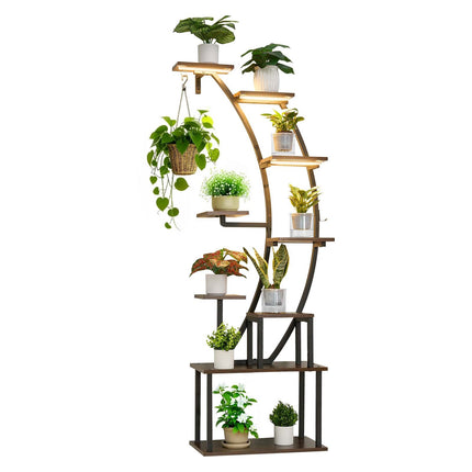 Indoor Plant Stand with Grow Lights, 9-Tier, 160 cm