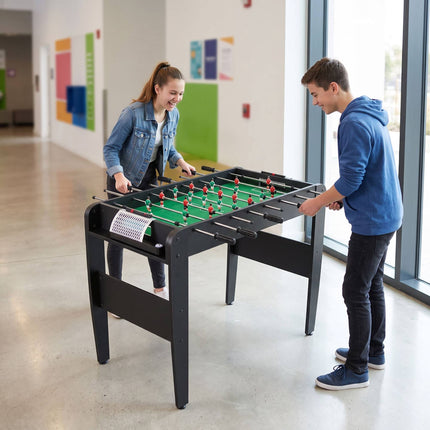Indoor Table Football with 3 Balls – Black, MDF, 73.5cm
