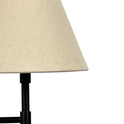 Indoor Wall Lamp with Black Bracket & Linen Shade