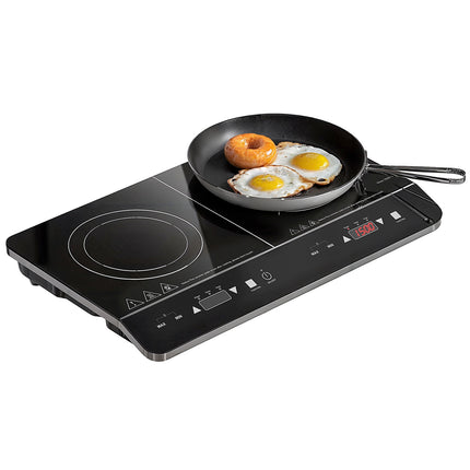 Portable double induction hob, 8 power levels, 3500W