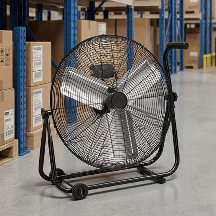 Industrial 24 Inch Floor Drum Fan, 7500 CFM, 3-Speed