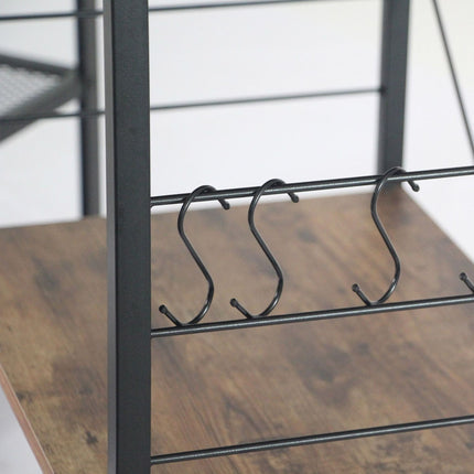 Industrial 3-Tier Trolley with Wheels and Hooks