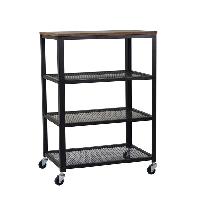 Industrial 4-Shelf Trolley with Wheels
