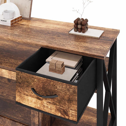 Industrial Black TV Stand with Storage, 180 cm