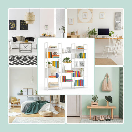 Industrial Bookshelf, 14-Tier Storage Shelves