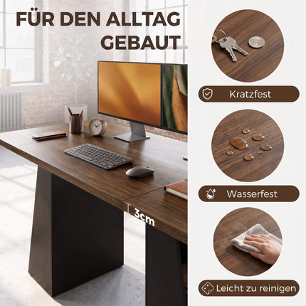 Industrial Computer Desk 140 cm, 4 Open Shelves, Brown-Black
