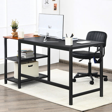 Industrial Computer Desk, 150cm, 2-Tier Shelf, Hook