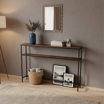 Industrial Console Table, 2-Tier, Space-Saving Design