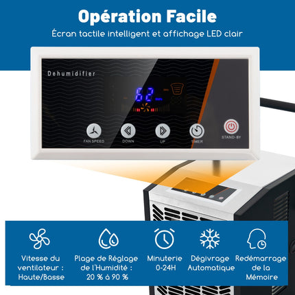 Industrial Dehumidifier 66L/Day with Pump, Drain Hose, 418 m²