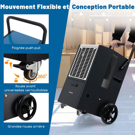 Industrial Dehumidifier 66L/Day with Pump, Drain Hose, 418 m²