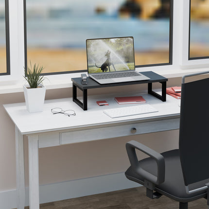 Industrial Monitor Stand – Ergonomic Desk Riser, Black