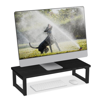 Industrial Monitor Stand – Ergonomic Desk Riser, Black