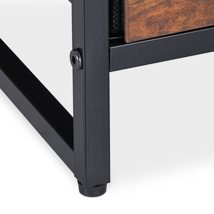 Industrial Nightstand Set – Rustic Wood & Metal, 2-Piece