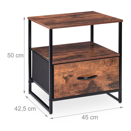 Industrial Nightstand Set – Rustic Wood & Metal, 2-Piece