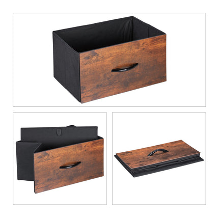 Industrial Nightstand Set of 2, Rustic Wood and Metal