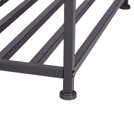 Industrial Nightstand with Open Shelf and Grid Storage