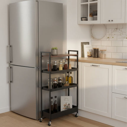 Industrial Rolling Trolley with Wire Baskets and Shelves